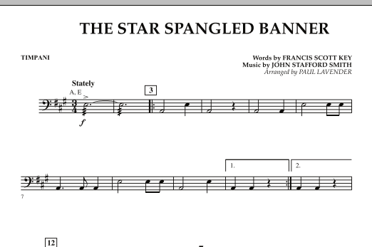 Star Spangled Banner - Timpani (Orchestra) von Paul Lavender