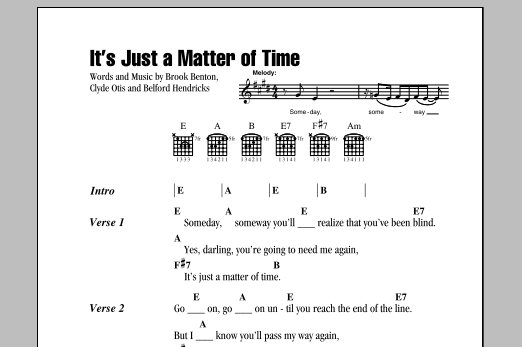 It's Just A Matter Of Time (Guitar Chords/Lyrics) von Brook Benton