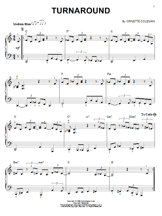 Turnaround [Jazz version] (Piano Solo) von Ornette Coleman