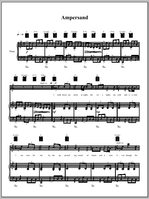 Ampersand (Piano, Vocal & Guitar Chords (Right-Hand Melody)) von Amanda Palmer