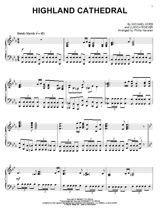 Highland Cathedral (arr. Phillip Keveren) (Piano Solo) von Michael Korb