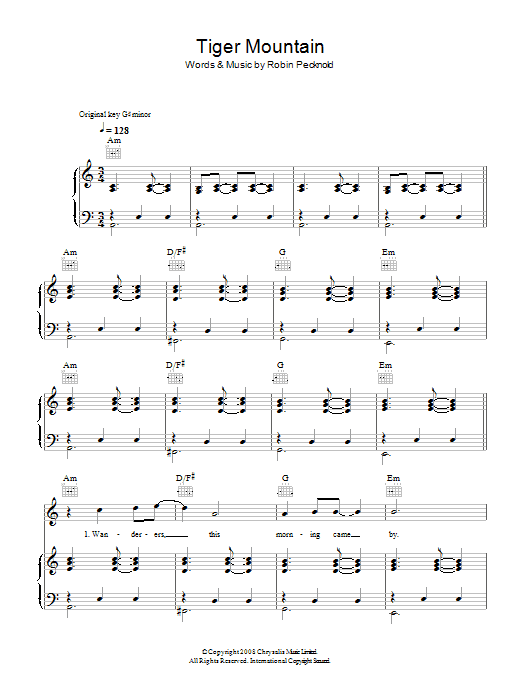 Tiger Mountain Peasant Song (Piano, Vocal & Guitar Chords) von Fleet Foxes
