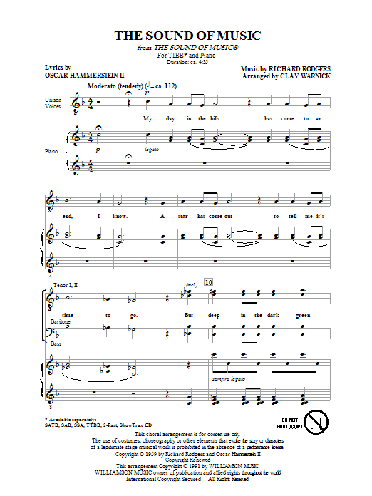 The Sound Of Music (TTBB Choir) von Clay Warnick