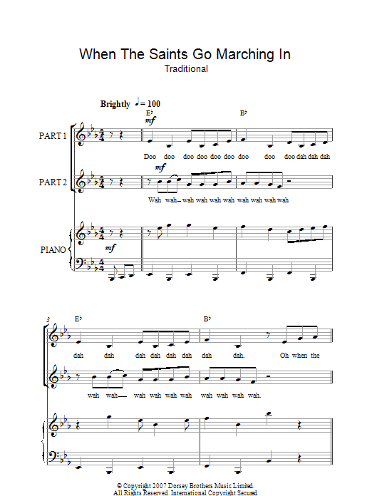 When The Saints Go Marching In (arr. Rick Hein) (2-Part Choir) von Traditional