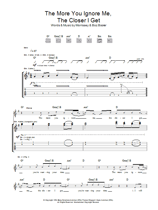 The More You Ignore Me, The Closer I Get (Guitar Tab) von Morrissey