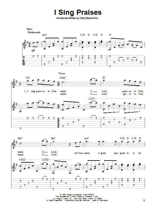 I Sing Praises (Solo Guitar) von Terry MacAlmon