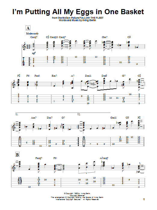 I'm Putting All My Eggs In One Basket (Solo Guitar) von Irving Berlin