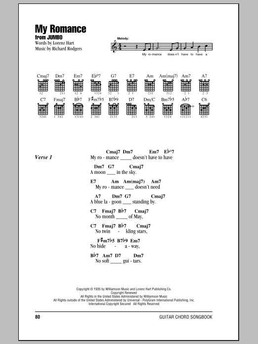 My Romance (Guitar Chords/Lyrics) von Rodgers & Hart
