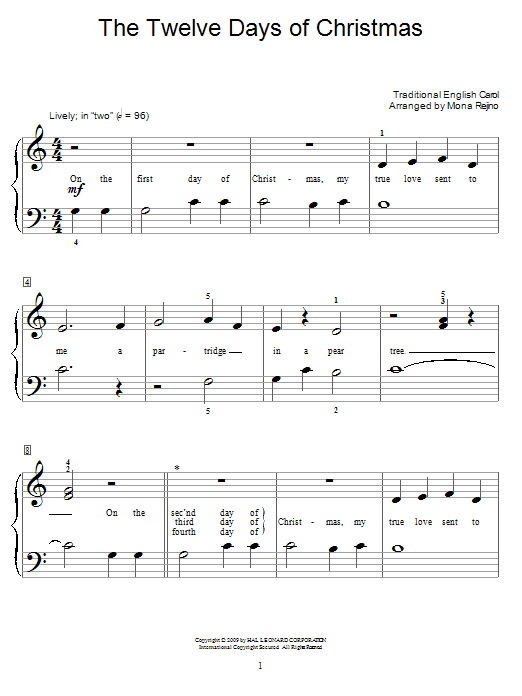 The Twelve Days Of Christmas (Educational Piano) von Traditional English Carol