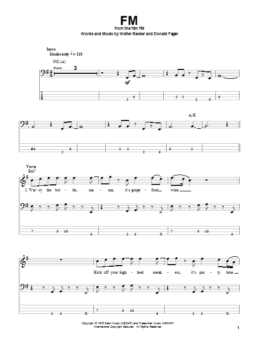 FM (Bass Guitar Tab) von Steely Dan