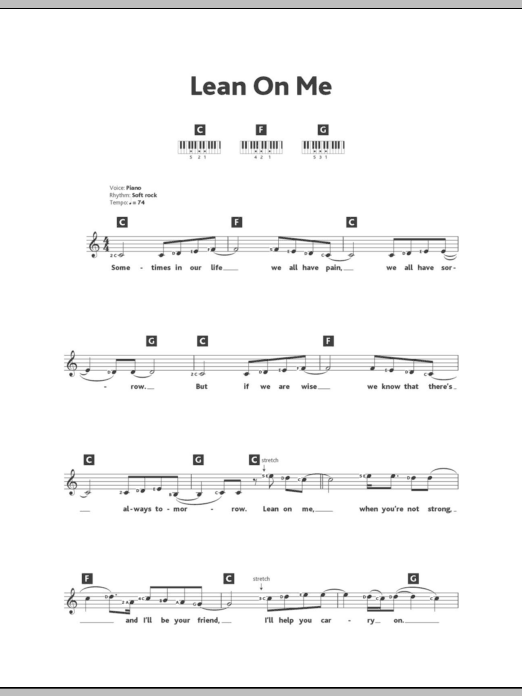 Lean On Me (Lead Sheet / Fake Book) von Bill Withers