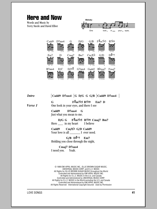 Here And Now (Guitar Chords/Lyrics) von Luther Vandross