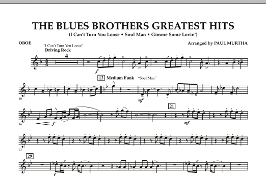 The Blues Brothers Greatest Hits - Oboe (Concert Band) von Paul Murtha