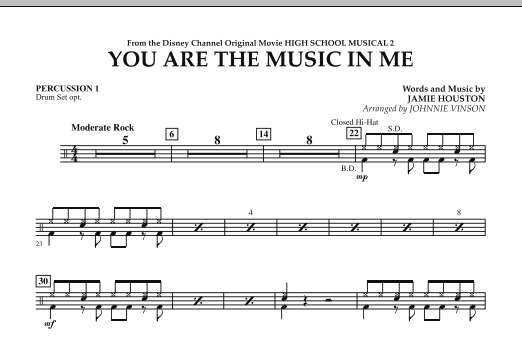You Are The Music In Me (from High School Musical 2) - Percussion 1 (Concert Band) von Johnnie Vinson