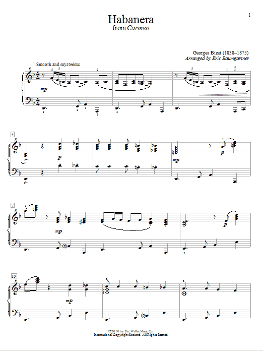Habanera (Educational Piano) von Georges Bizet