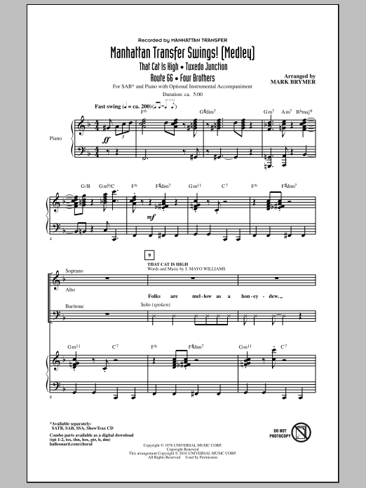 Manhattan Transfer Swings! (Medley) (SAB Choir) von Mark Brymer