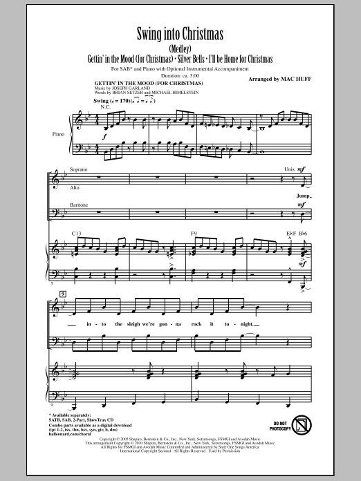 Swing Into Christmas (Medley) (SAB Choir) von Mac Huff