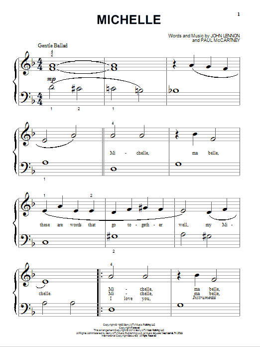 Michelle (Big Note Piano) von The Beatles