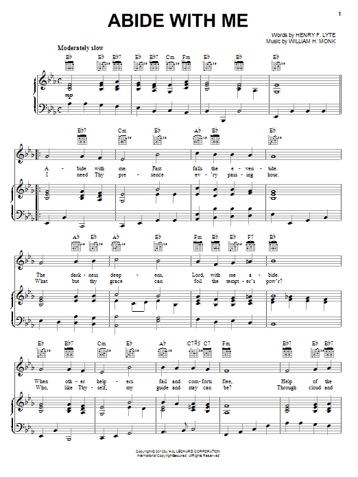 Abide With Me (Piano, Vocal & Guitar Chords (Right-Hand Melody)) von Henry F. Lyte