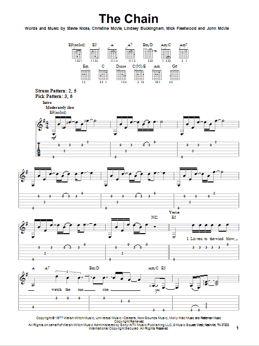 The Chain (Easy Guitar Tab) von Fleetwood Mac