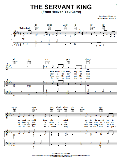 The Servant King From Heaven You Came (Piano, Vocal & Guitar Chords (Right-Hand Melody)) von Graham Kendrick