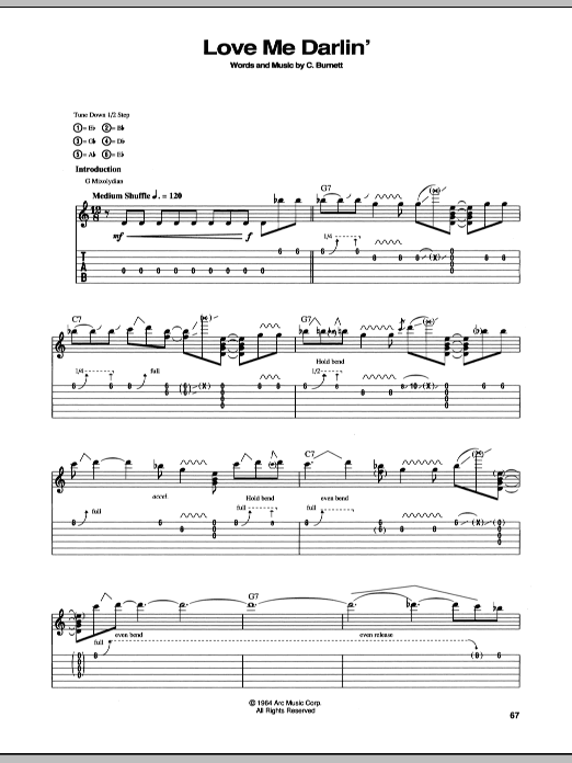 Love Me Darlin' (Guitar Tab) von Stevie Ray Vaughan