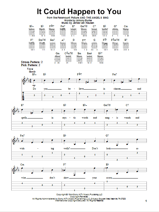 It Could Happen To You (Easy Guitar Tab) von Frank Sinatra