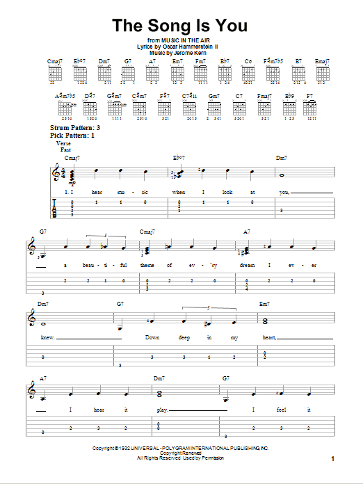 The Song Is You (Easy Guitar Tab) von Jerome Kern