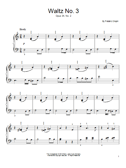 Waltz Op. 34, No. 2 (Easy Piano) von Frederic Chopin