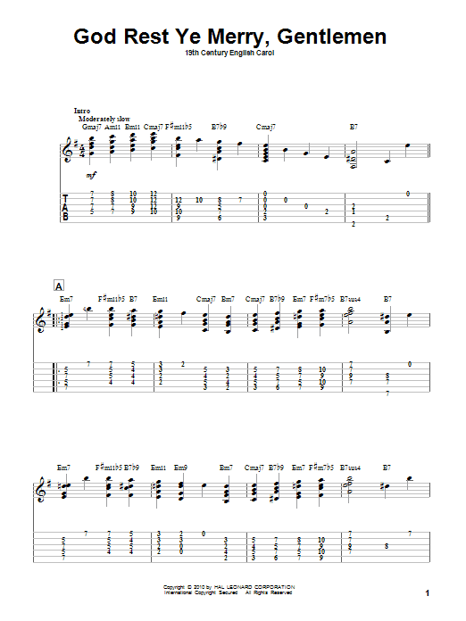 God Rest Ye Merry, Gentlemen (Solo Guitar) von 19th Century English Carol