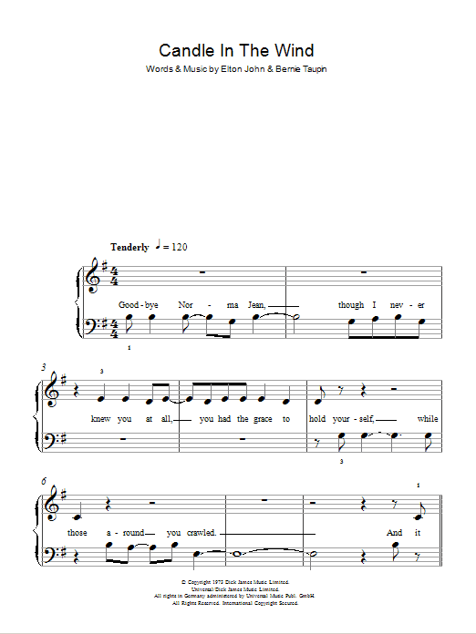 Candle In The Wind (Easy Piano) von Elton John