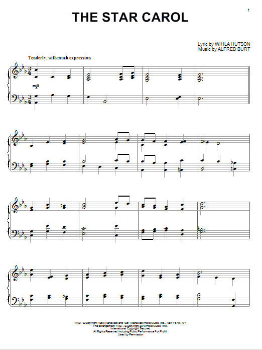 The Star Carol (Piano Solo) von Peggy Lee