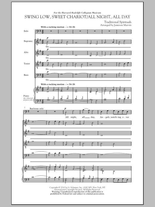 Swing Low, Sweet Chariot / All Night, All Day (SATB Choir) von Jameson Marvin