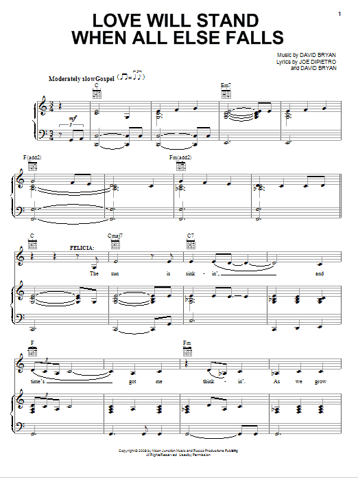 Love Will Stand When All Else Falls (Piano, Vocal & Guitar Chords (Right-Hand Melody)) von Joe DiPietro