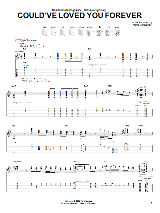 Could've Loved You Forever (Guitar Tab) von Monte Montgomery
