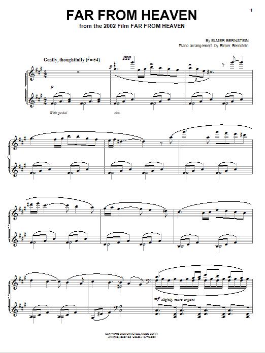 Far From Heaven (Piano Solo) von Elmer Bernstein