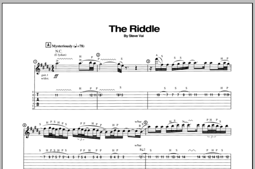The Riddle (Guitar Tab) von Steve Vai
