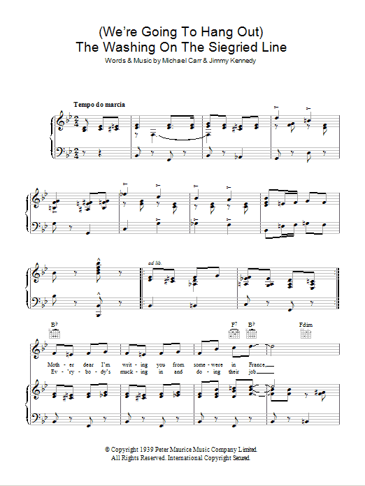 The Washing On The Siegfried Line (Piano, Vocal & Guitar Chords) von Flanagan & Allen