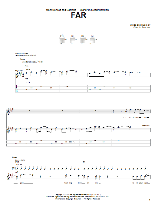 Far (Guitar Tab) von Coheed And Cambria