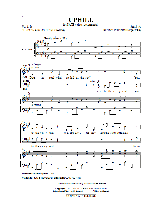 Uphill (SATB Choir) von Penny Rodriguez