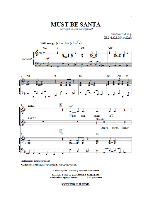 Must Be Santa (2-Part Choir) von Jill Gallina