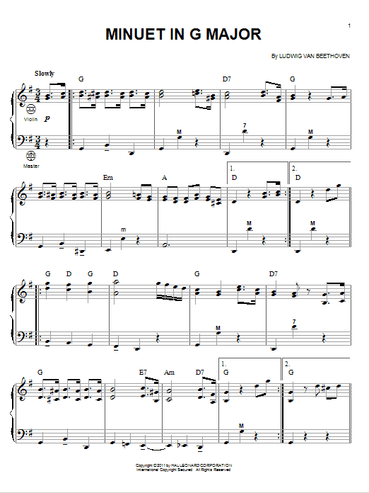 Minuet In G Major (Accordion) von Ludwig van Beethoven