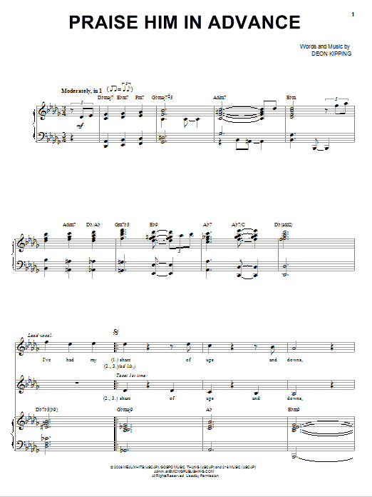 Praise Him In Advance (Piano & Vocal) von Marvin Sapp