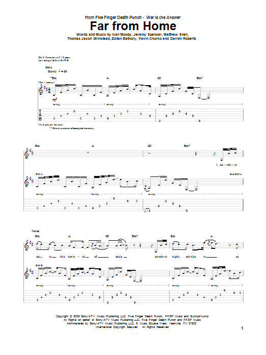 Far From Home (Guitar Tab) von Five Finger Death Punch