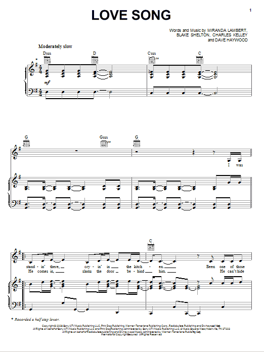 Love Song (Piano, Vocal & Guitar (Right-Hand Melody)) von Miranda Lambert
