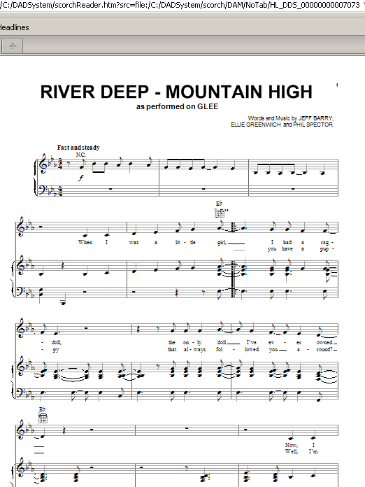 River Deep - Mountain High (Piano, Vocal & Guitar (Right-Hand Melody)) von Glee Cast