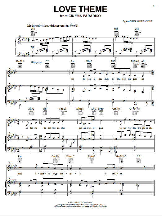 Cinema Paradiso (Se) (Love Theme) (Piano, Vocal & Guitar Chords (Right-Hand Melody)) von Josh Groban