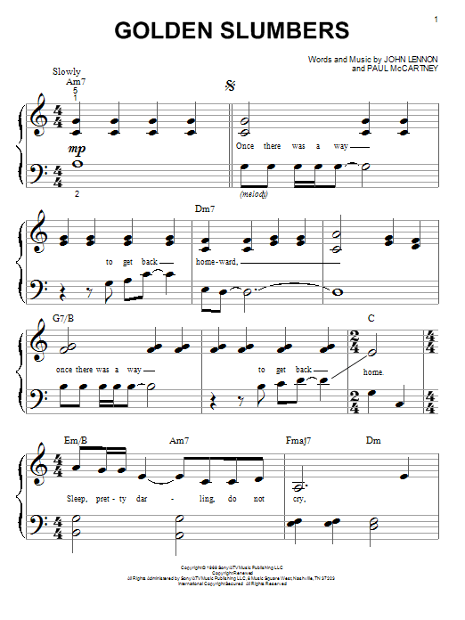 Golden Slumbers (Big Note Piano) von The Beatles