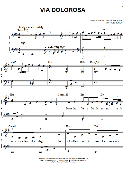 Via Dolorosa (Easy Piano) von Sandi Patty