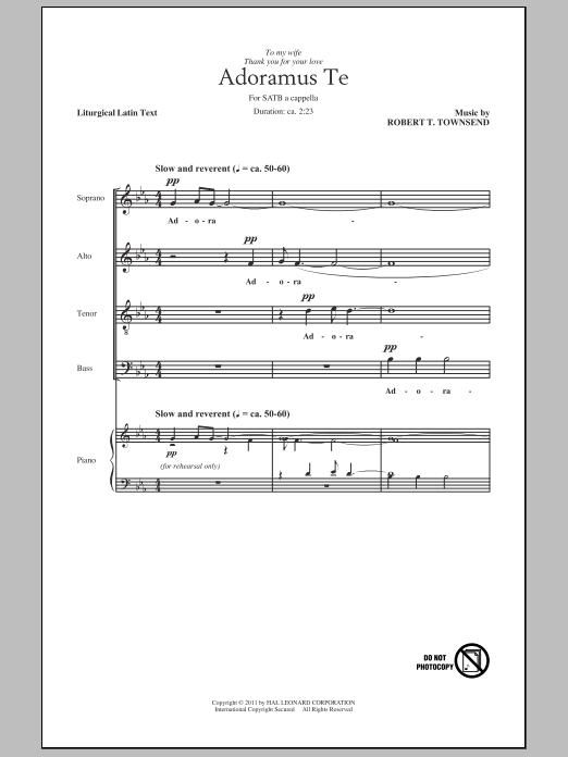 Adoramus Te (SATB Choir) von Robert T. Townsend